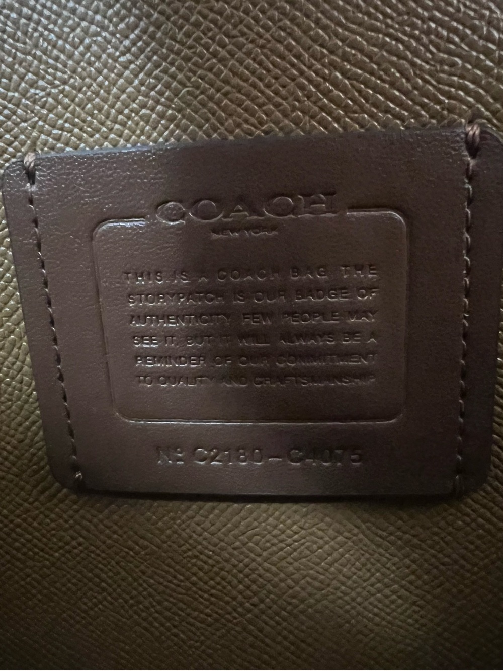 Coach Light Gray Signature Domed Shoulder Tote with Tan Accents - Picture 4 of 4